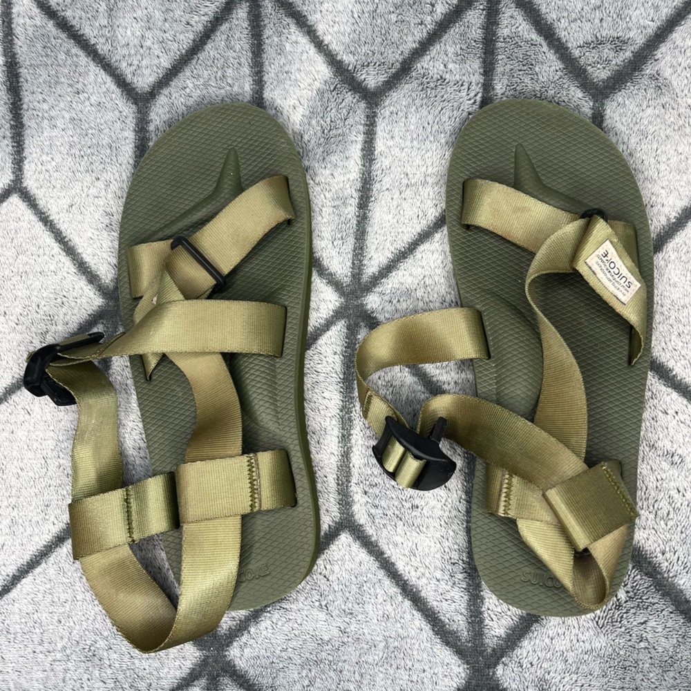 Suicoke Olive Green Ripstop Chunky Open Toe Sandals - Picture 3 of 7